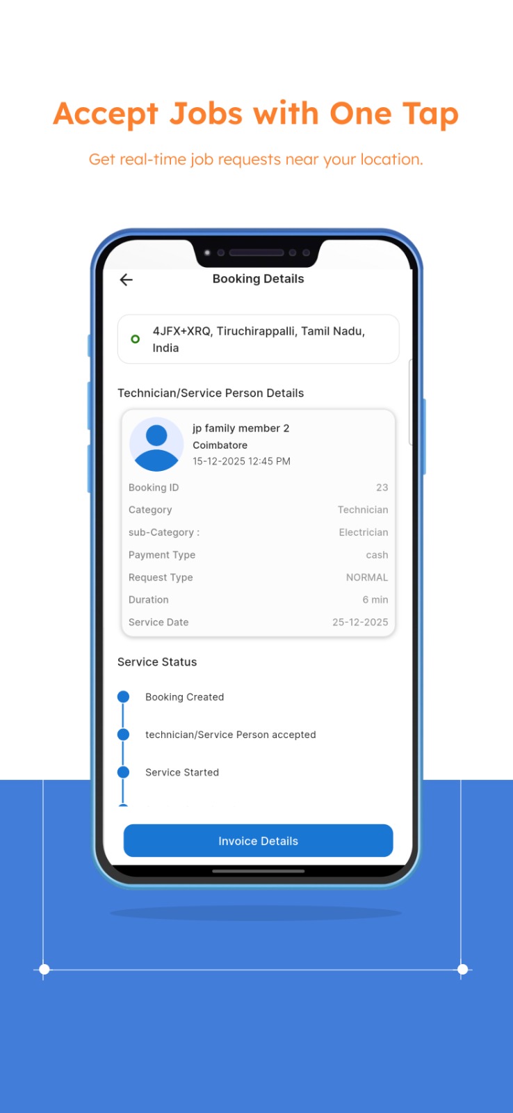 Technician App Screen 3