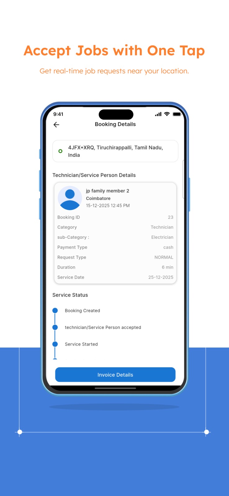iOS Technician App Screen 5